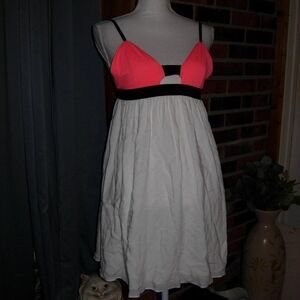 caren forbes White Neon Pink Dress S